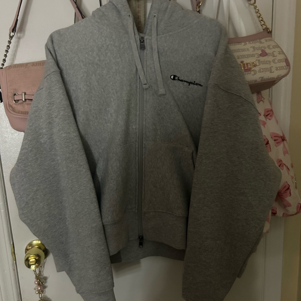 Champion Heather Gray Full-Zip Hoodie